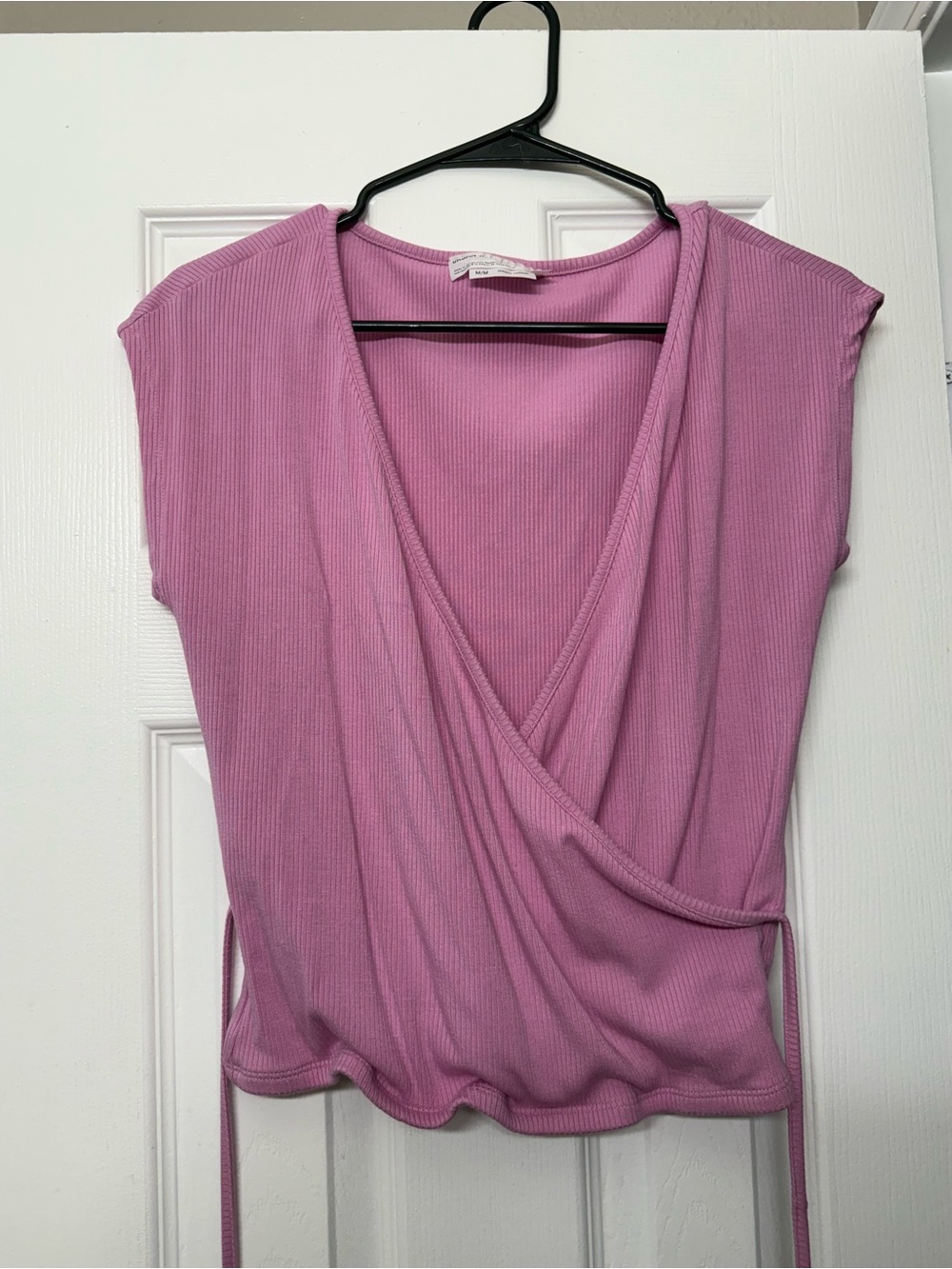 Urban Outfitters Ribbed Wrap Camisole in Mauve Pink